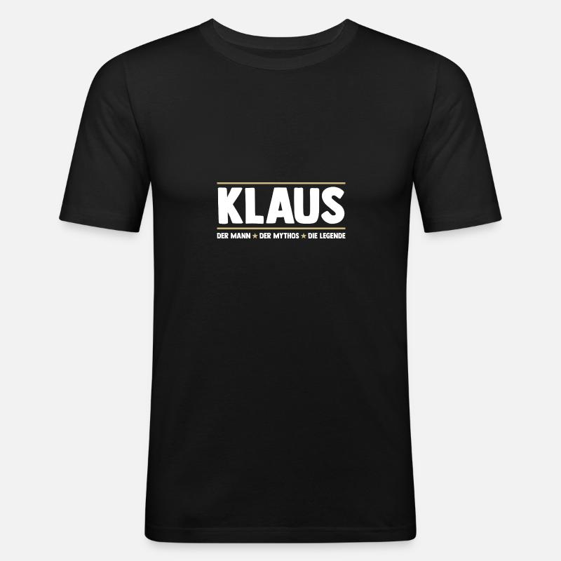 Klaus - Männer Slim Fit T-Shirt - Schwarz