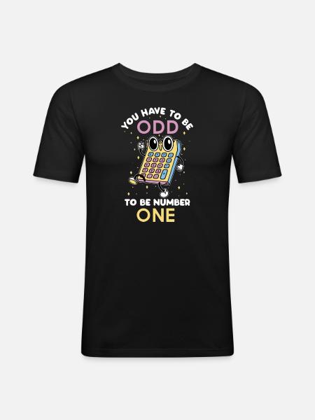 Du måste vara udda för att vara matematik nummer ett - Slim Fit T-shirt herr - svart