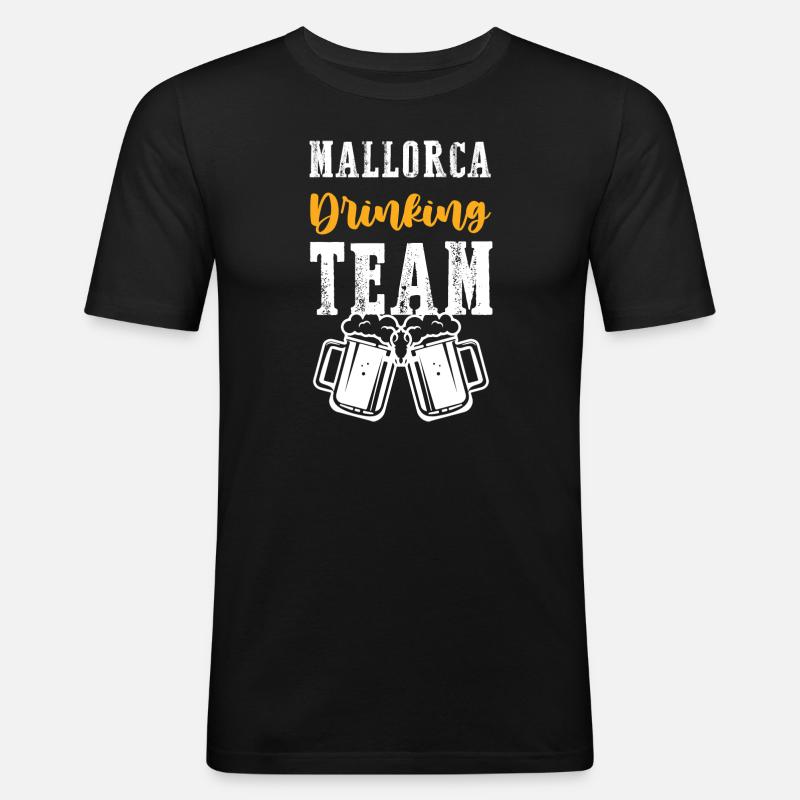 Mallorca Drinking Team - Männer Slim Fit T-Shirt - Schwarz
