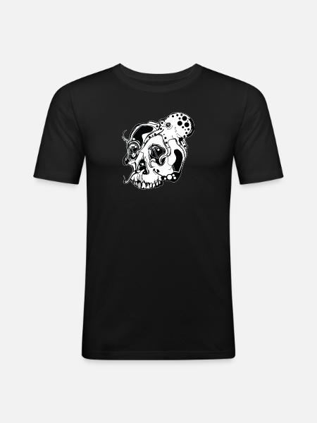 Skull // Octopus // Squid // Illustration - Men's Slim Fit T-Shirt - black