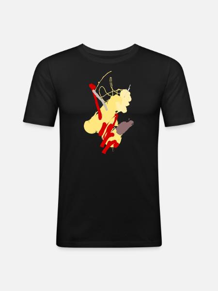 Abstrakt Farbfleck - Männer Slim Fit T-Shirt - Schwarz