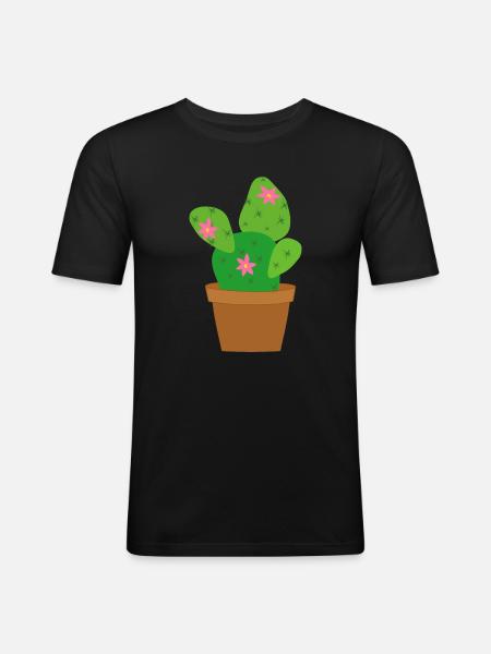 cactus - Men's Slim Fit T-Shirt - black