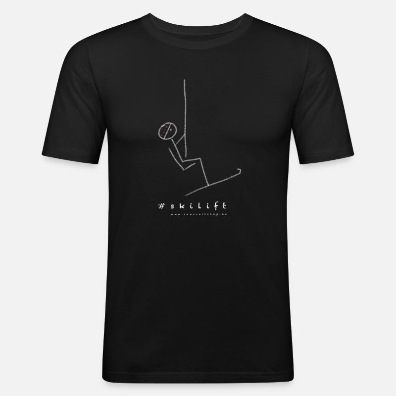 skilift - Männer Slim Fit T-Shirt - Schwarz