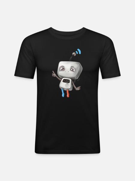 Small robot - Men's Slim Fit T-Shirt - black