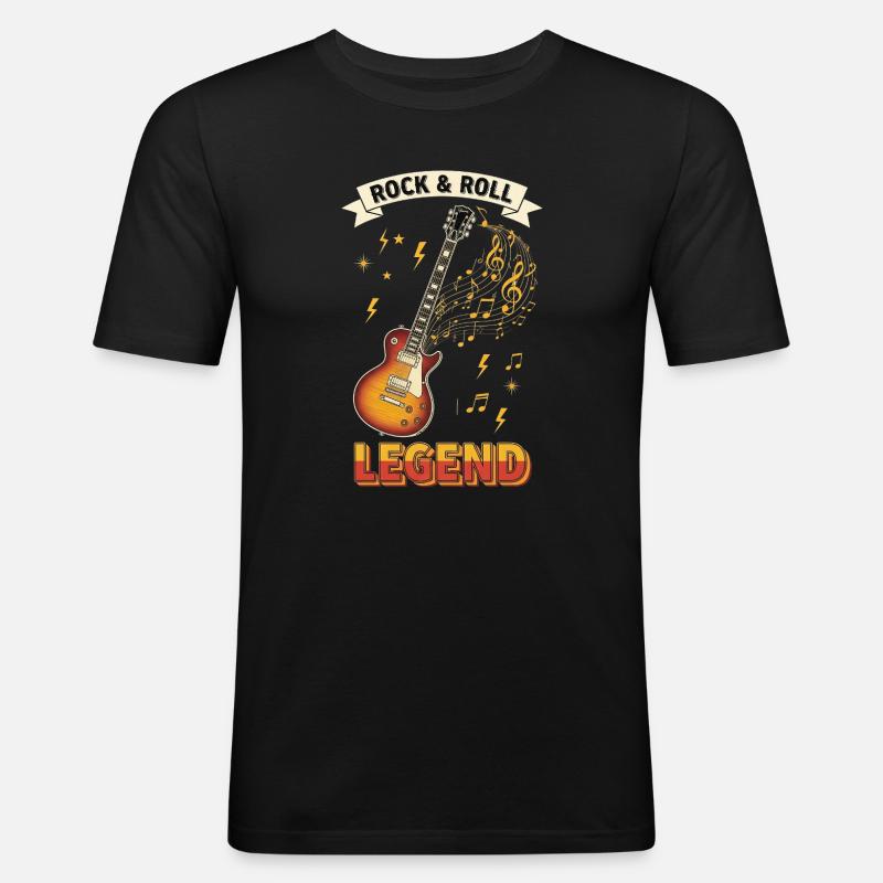 Rock & roll legend - Männer Slim Fit T-Shirt - Schwarz
