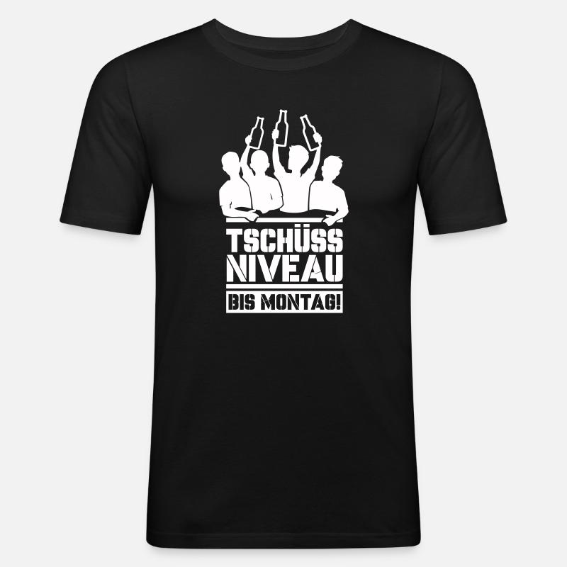 Bye bye level until Monday - Men's Slim Fit T-Shirt - black