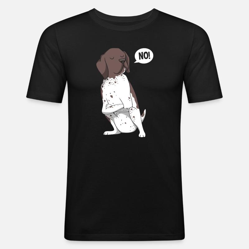 German Pointer Hund Deutsch Kurzhaar - Männer Slim Fit T-Shirt - Schwarz