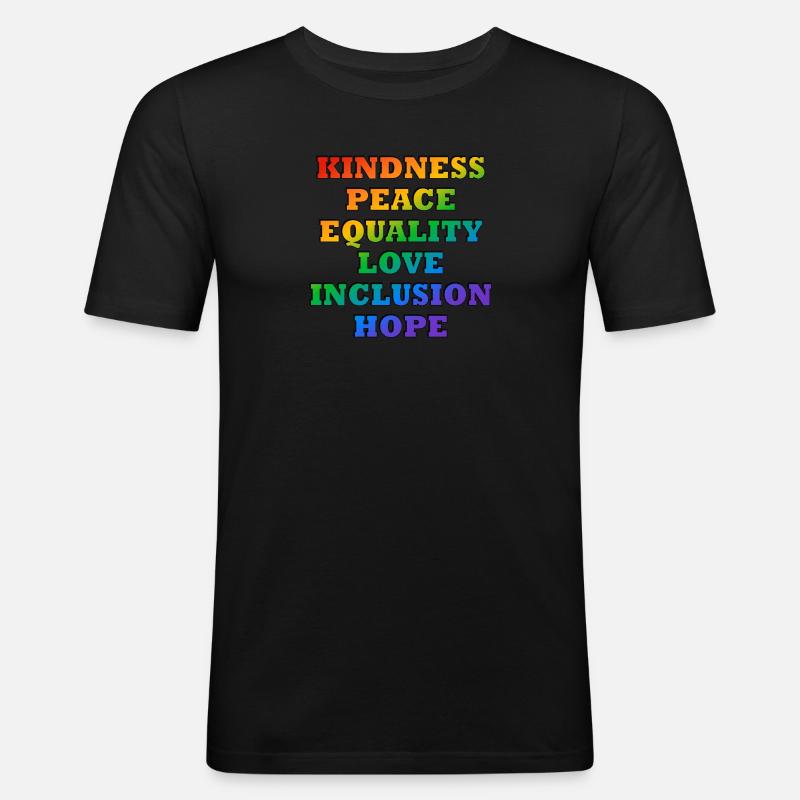 LGBTQ-Pride-Werte - Männer Slim Fit T-Shirt - Schwarz