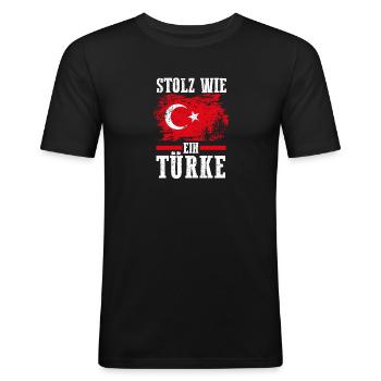 Türken Türkisch Türkei - Männer Slim Fit T-Shirt - Schwarz - Vorne - Nik (191cm)