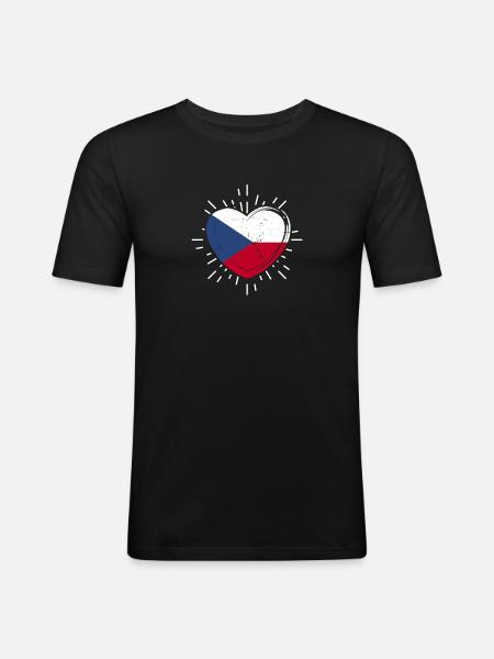 Tchèques République tchèque - T-shirt près du corps Homme - noir