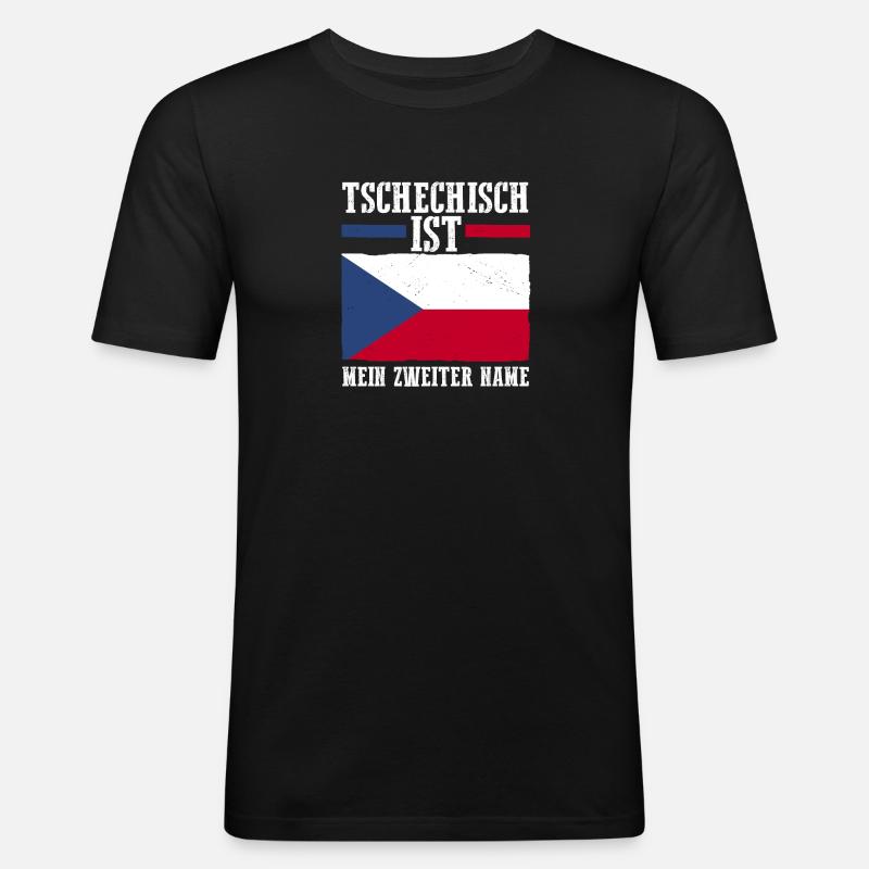 Tschechen Tschechisch Tschechien - Männer Slim Fit T-Shirt - Schwarz