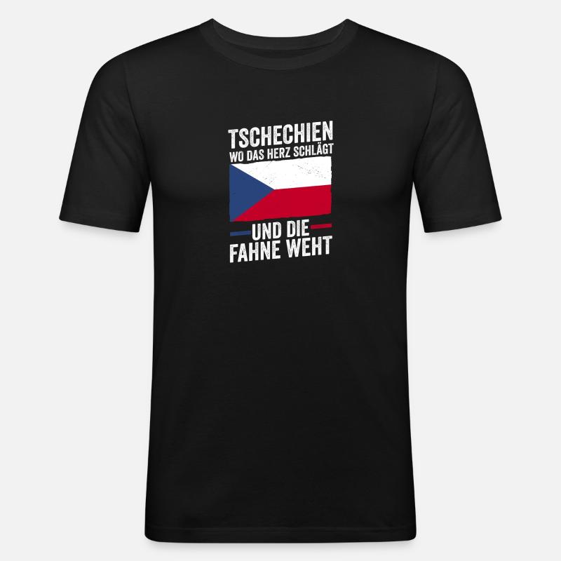Tschechen Tschechisch Tschechien - Männer Slim Fit T-Shirt - Schwarz
