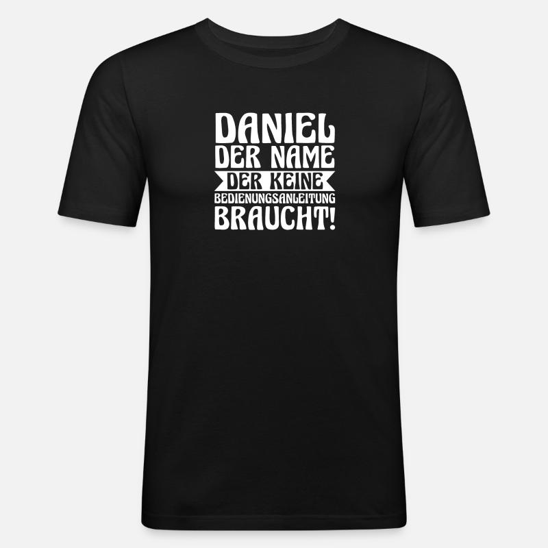 Vorname Daniel - Männer Slim Fit T-Shirt - Schwarz