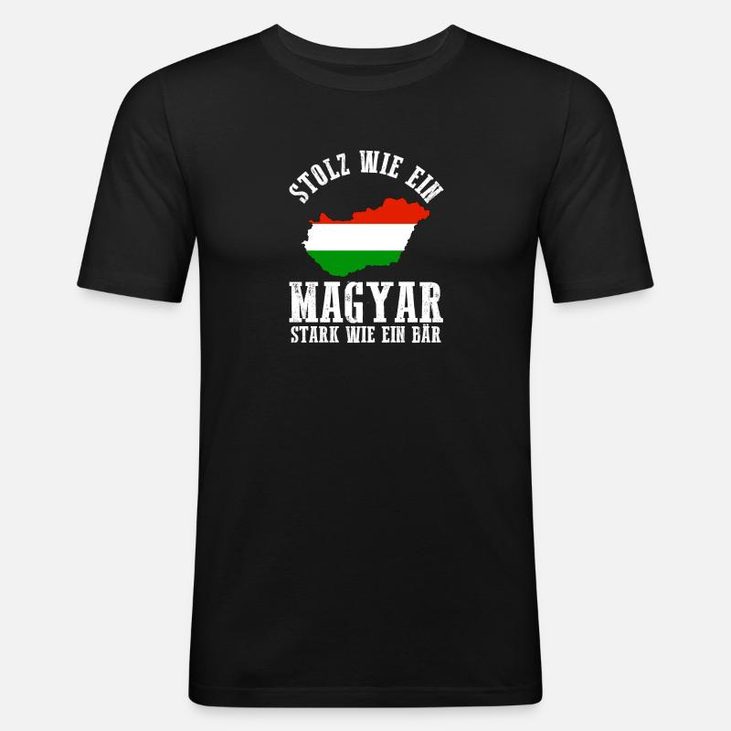 Ungar Ungarisch Ungarn - Männer Slim Fit T-Shirt - Schwarz
