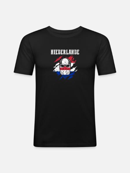 Pays-Bas Pays-Bas - T-shirt près du corps Homme - noir