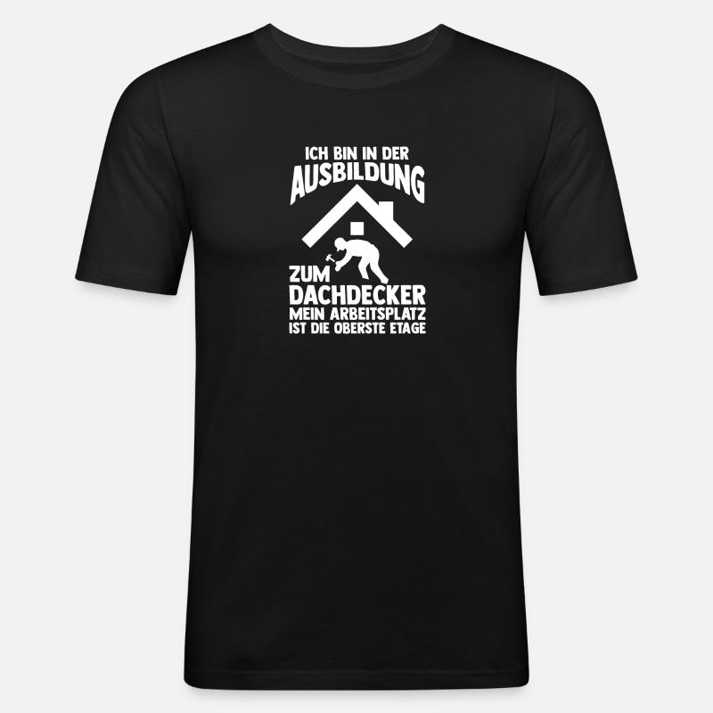 Roofing training apprentice Auzbi roofer - Men's Slim Fit T-Shirt - black