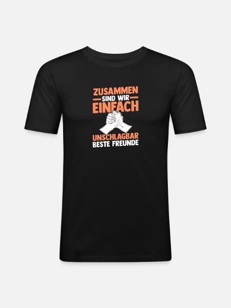 Beste Freunde - Männer Slim Fit T-Shirt - Schwarz