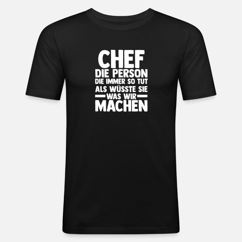Teamleiter Chef Abschied - Männer Slim Fit T-Shirt - Schwarz