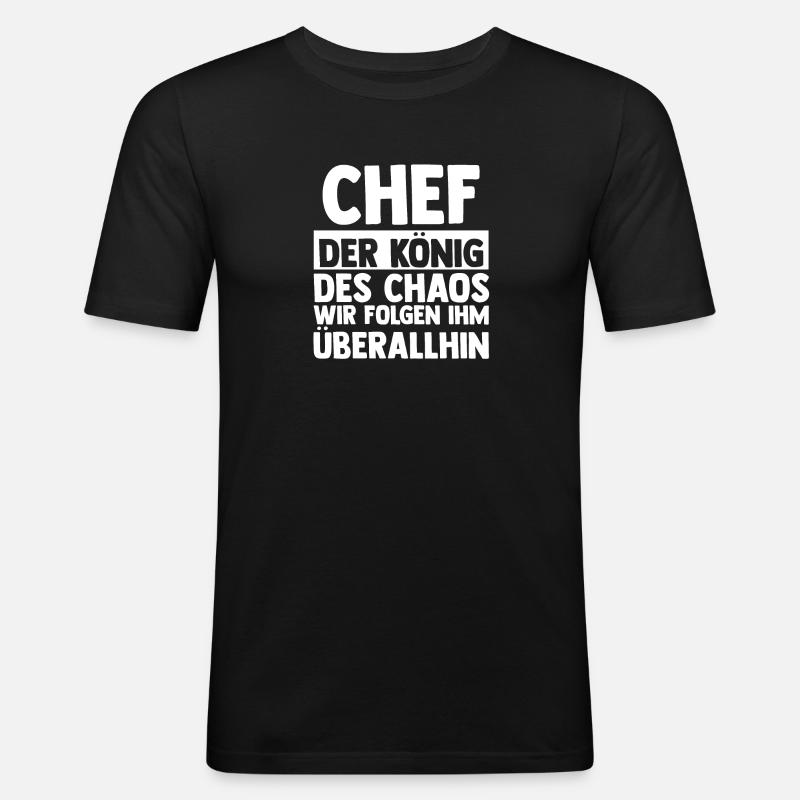 Teamleiter Chef Abschied - Männer Slim Fit T-Shirt - Schwarz
