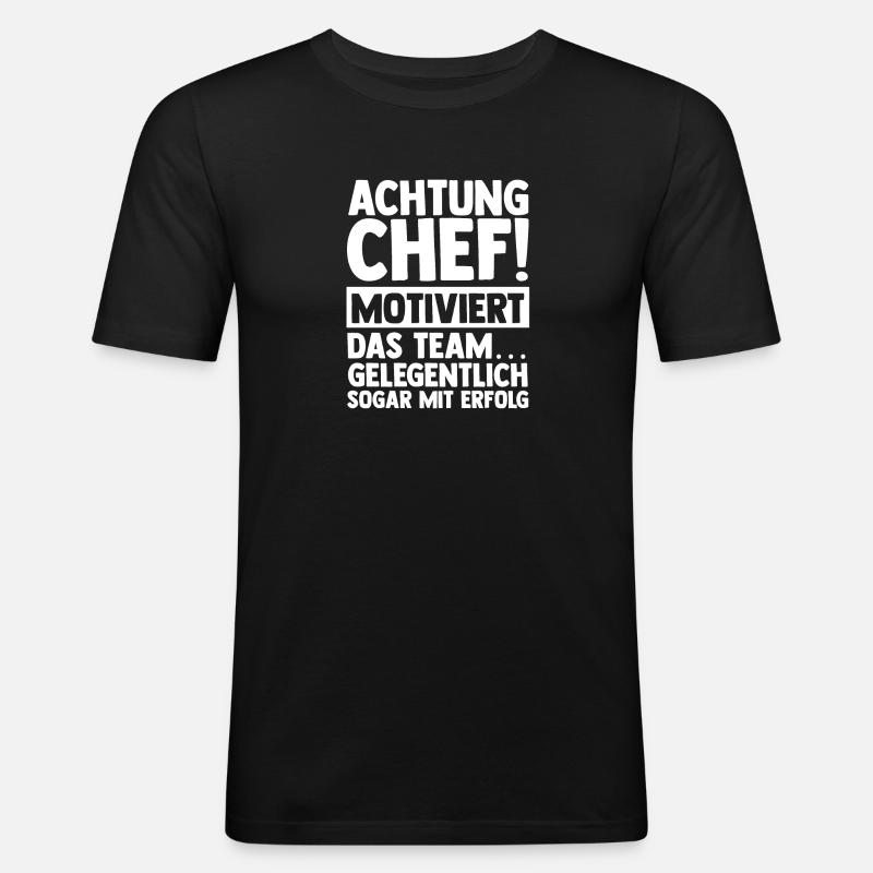 Teamleiter Chef Abschied - Männer Slim Fit T-Shirt - Schwarz