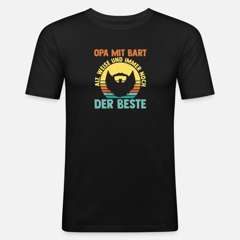 Papi avec une barbe - T-shirt près du corps Homme - noir
