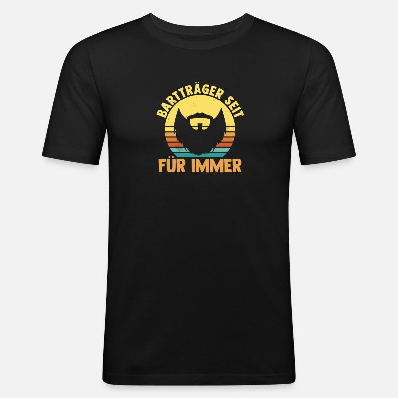 Bärtig Bartträger Bart - Männer Slim Fit T-Shirt - Schwarz