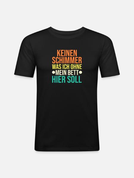 Late riser Shlafen lazy - Men's Slim Fit T-Shirt - black