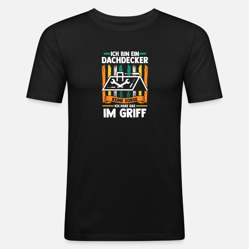 Dachdeckermeister Dachdecker - Männer Slim Fit T-Shirt - Schwarz