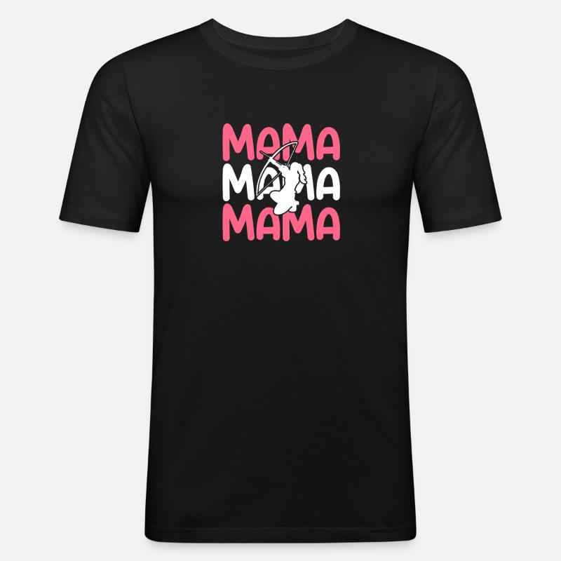 Bogenschütze Mama Mutter Bogenschießen - Männer Slim Fit T-Shirt - Schwarz