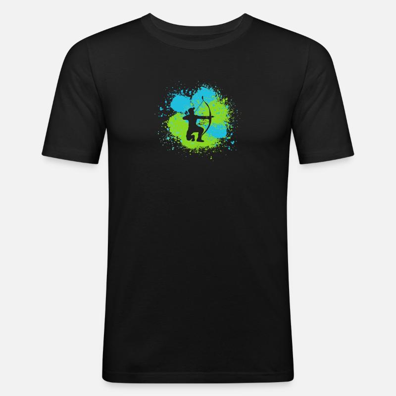 Bogenschütze Bogenschießen - Männer Slim Fit T-Shirt - Schwarz