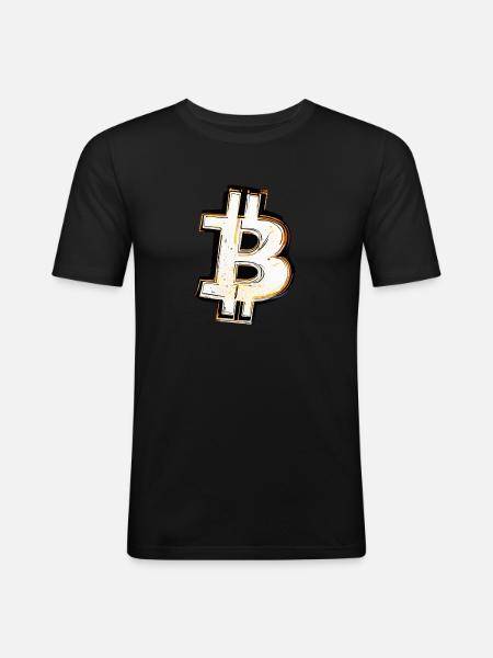 Bitcoin modern B - Männer Slim Fit T-Shirt - Schwarz