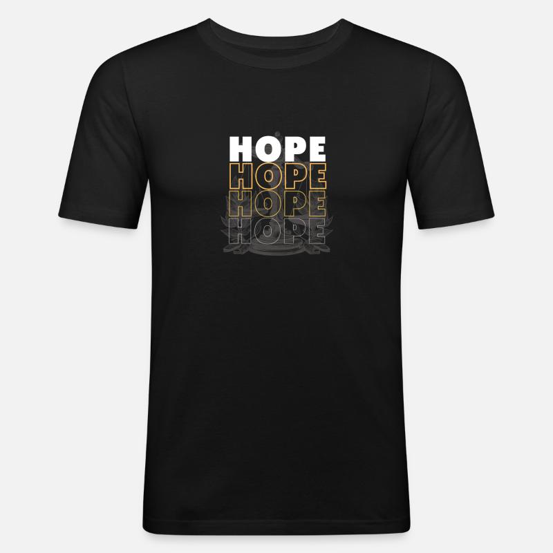 Hoffnung - Männer Slim Fit T-Shirt - Schwarz