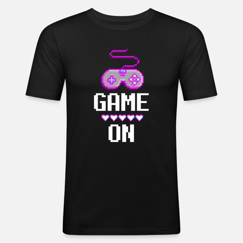 Game on - Männer Slim Fit T-Shirt - Schwarz