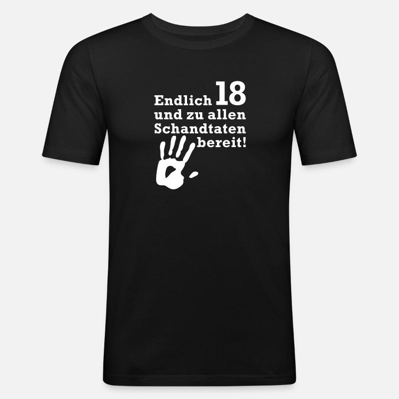 Endlich 18 - Männer Slim Fit T-Shirt - Schwarz