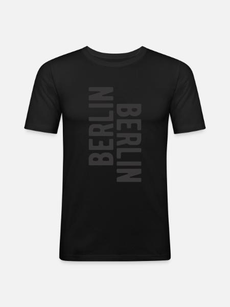 Berlin lettering Berlin Berlin slogan - Men's Slim Fit T-Shirt - black