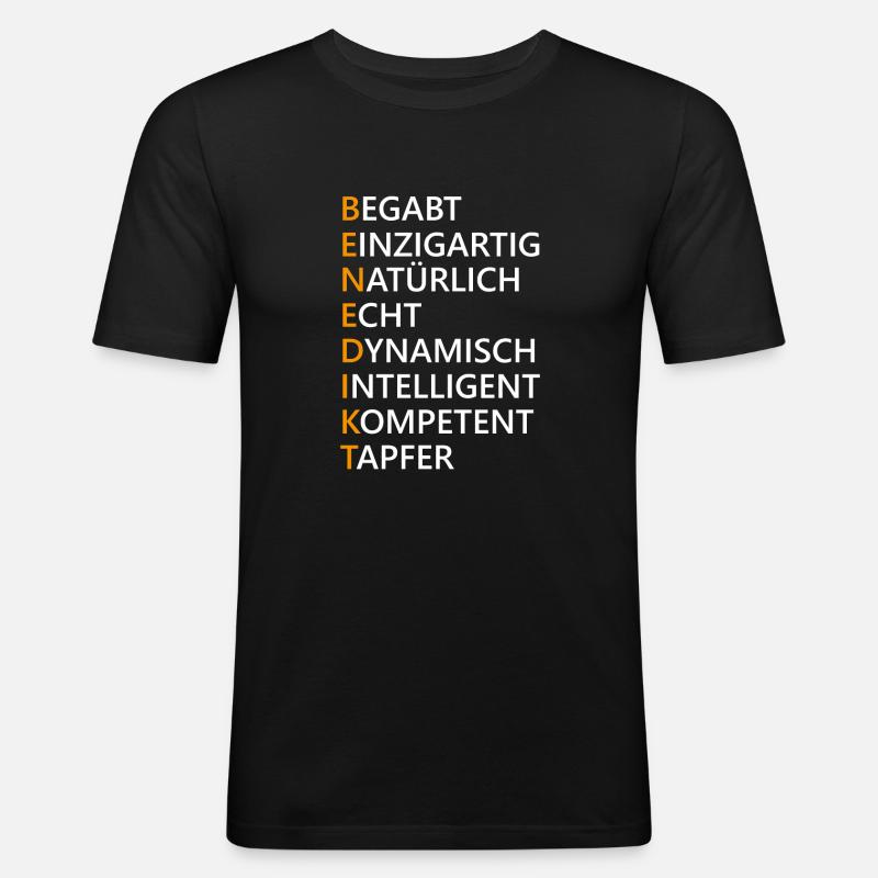 Benedikt Name Geschenk - Männer Slim Fit T-Shirt - Schwarz