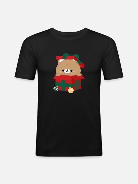 Brown Bear Christmas - Men's Slim Fit T-Shirt - black