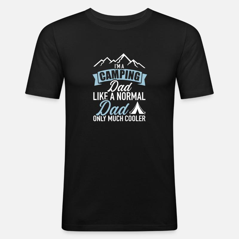 Camping - Männer Slim Fit T-Shirt - Schwarz