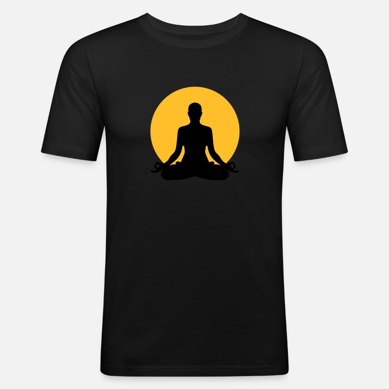 Meditation - Männer Slim Fit T-Shirt - Schwarz