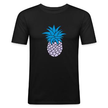 ANANAS STYLISÉ - T-shirt près du corps Homme - noir - Devant - Nik (191cm)