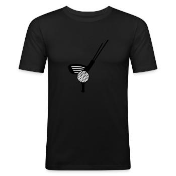 Golf - Männer Slim Fit T-Shirt - Schwarz - Vorne - Nik (191cm)