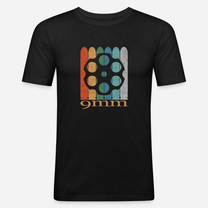 Tambor de revólver - Camiseta ajustada hombre - negro