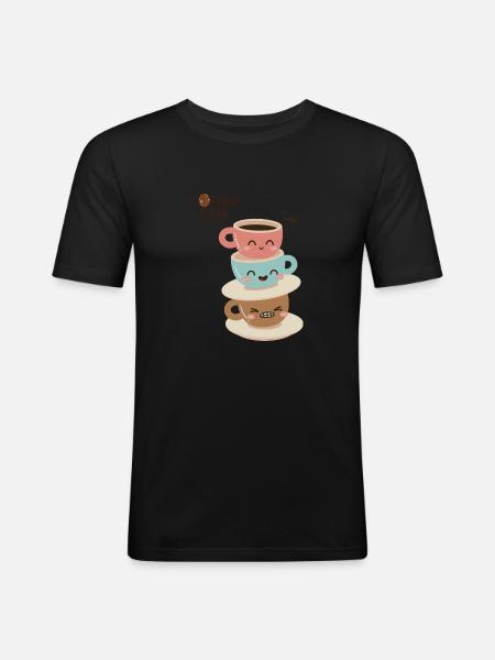Coffee Time - Men's Slim Fit T-Shirt - black