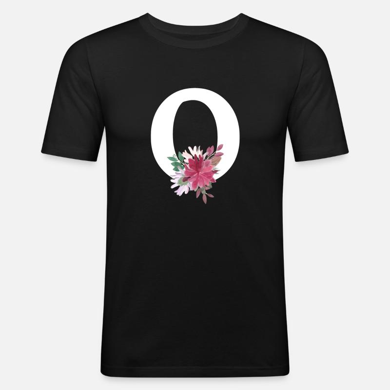 Blumenbrief - Männer Slim Fit T-Shirt - Schwarz