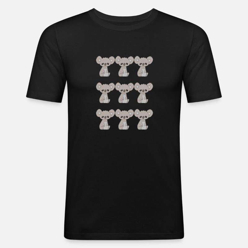 koala 9fach - Männer Slim Fit T-Shirt - Schwarz