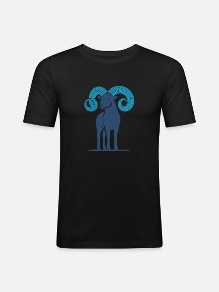 widder 1 - Männer Slim Fit T-Shirt - Schwarz