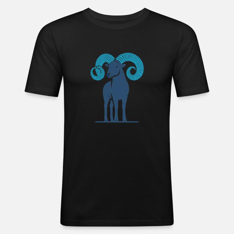 widder 1 - Männer Slim Fit T-Shirt - Schwarz