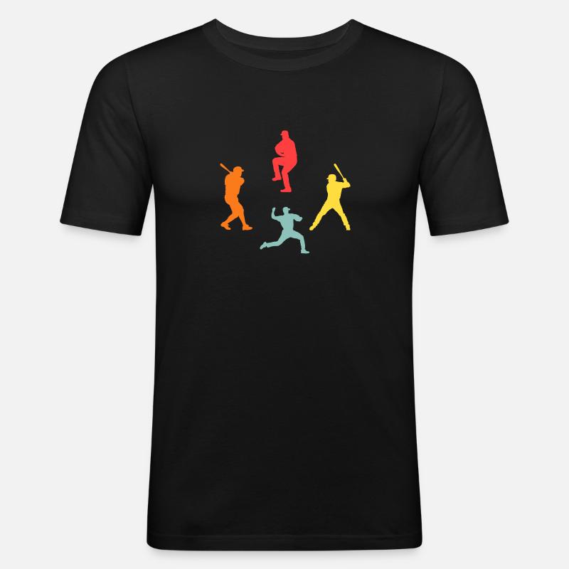 Baseball Player Evolution Baseball - Men's Slim Fit T-Shirt - black