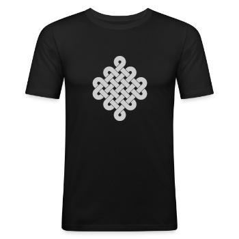 keltischer Knoten - Männer Slim Fit T-Shirt - Schwarz - Vorne - Nik (191cm)