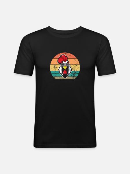Chicken Rooster - Men's Slim Fit T-Shirt - black